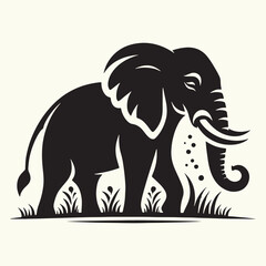 Obraz premium Elephant Animal Silhouette Vector Illustration Design