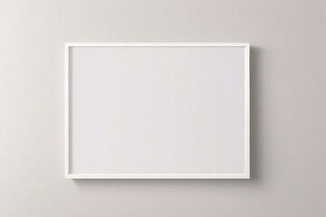 Realistic empty picture frame. Poster in the frame on the wall. Blank white picture mockup template. Vector design