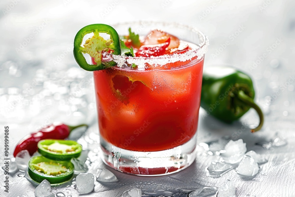 Poster A refreshing drink with a slice of lime as garnish, perfect for a summer evening or a casual get-together