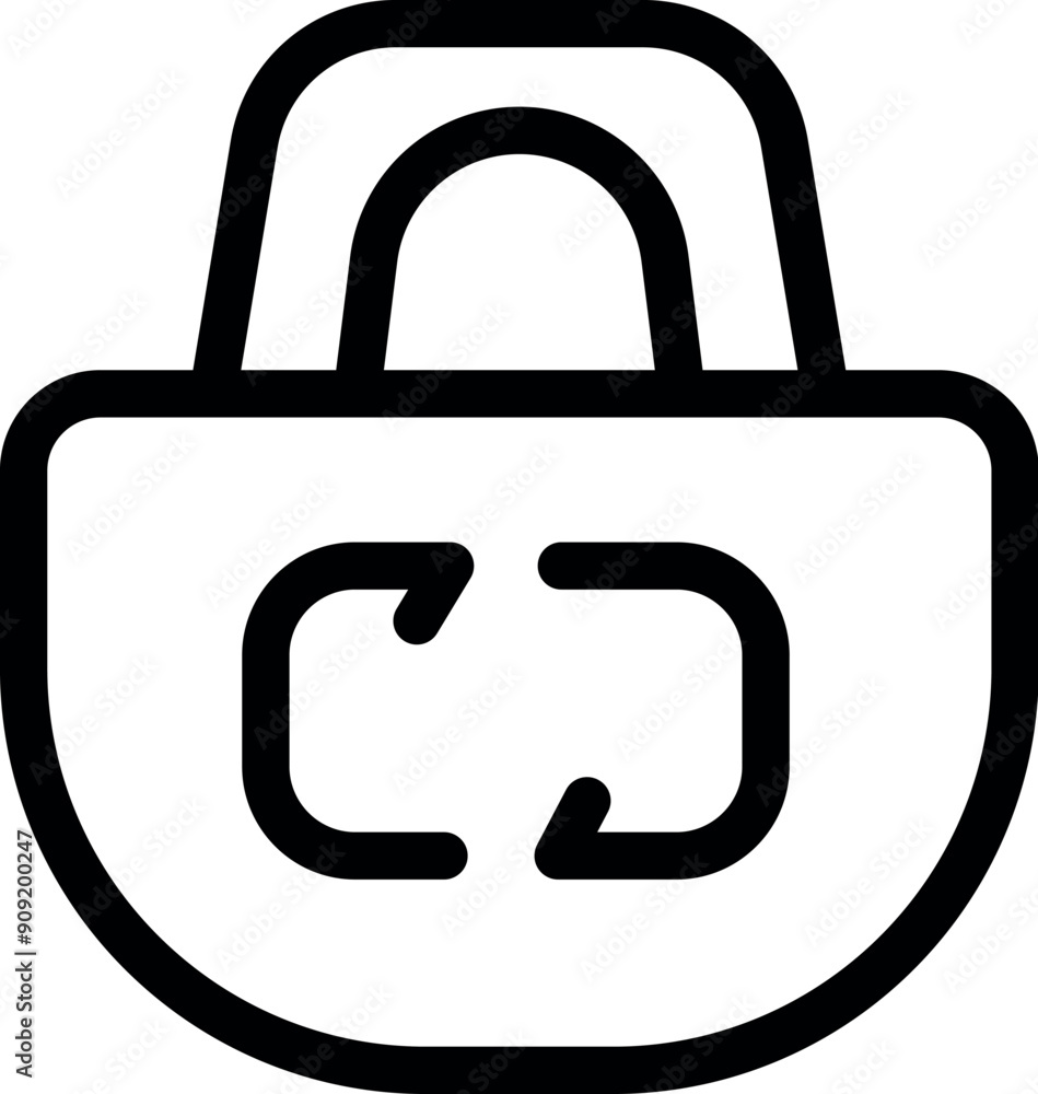 Poster simple padlock icon with two rotating arrows symbolizing an updating process