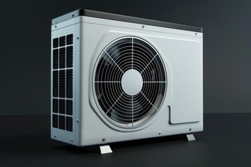 Air conditioner unit sitting on a table, likely for display or demonstration purposes