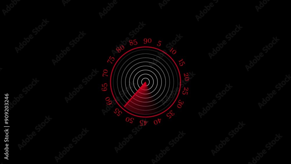 Poster radar icon animation in redio wave animation with black background