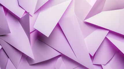 Fototapeta premium Flat cut paper overlays geometric shapes with soft shadows in soft purple shades.
