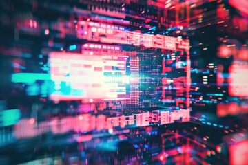 Naklejka premium A computer screen with many lights on, often used in IT or tech settings