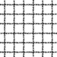 Fototapeta premium Vector hand drawn cute checkered pattern. Doodle Plaid geometrical simple texture. Crossing lines. Abstract cute delicate pattern ideal for fabric, textile, wallpaper