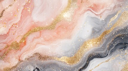 Obraz premium Abstract marble texture in pastel soft color with glitter sparkles with shimmering glitter details. Marble stone flat top view backgrounds