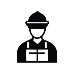 black farmer icon vector with white background