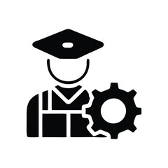 black farmer icon vector with white background