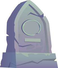 Gravestone cartoon icon. Halloween creepy element