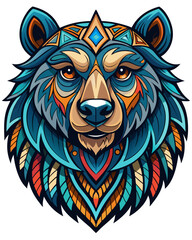 Obraz premium bear vector colorful t-shirt design,bear transparent background printable svg design