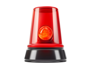 Red siren isolated on transparent or white background