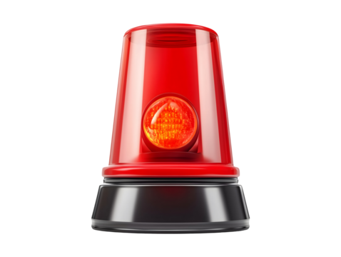 Red siren isolated on transparent or white background
