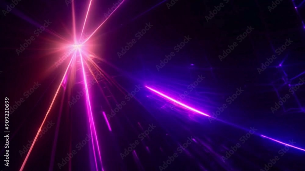 Aufkleber futuristic tools floating and rotating in a neon-lit void with shifting geometric patterns