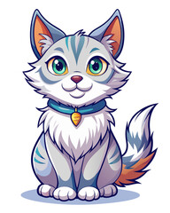 Fototapeta premium cat vector colorful t-shirt design,cat transparent background printable svg design