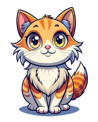 Fototapeta premium cat vector colorful t-shirt design,cat transparent background printable svg design