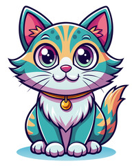 Fototapeta premium cat vector colorful t-shirt design,cat transparent background printable svg design