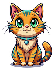 Obraz premium cat vector colorful t-shirt design,cat transparent background printable svg design