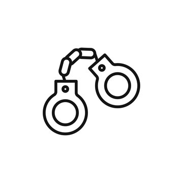 black line art handcuffs icon clip art preview