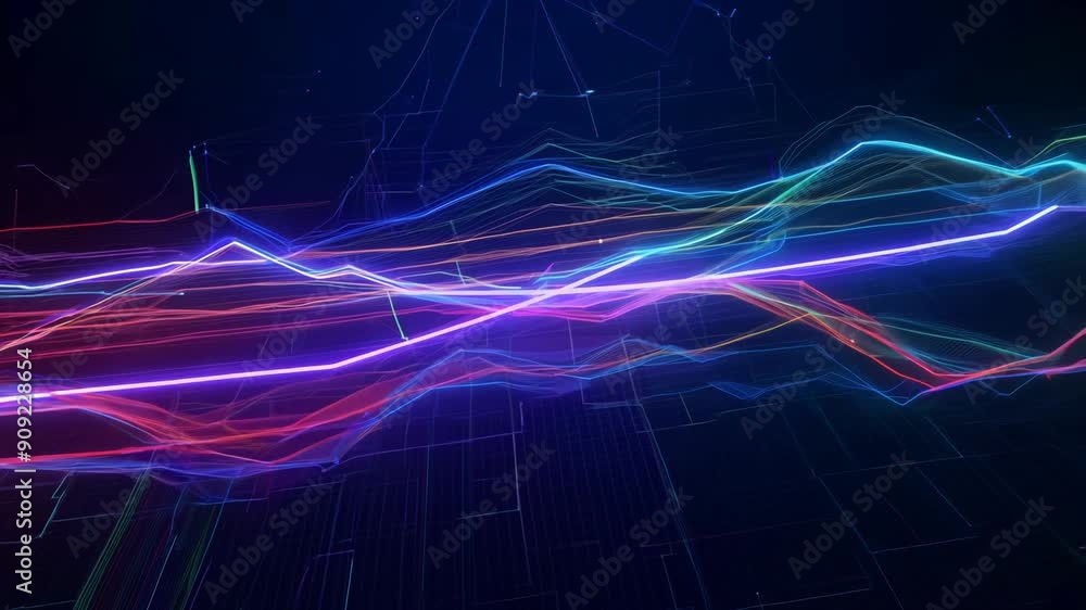 Poster Data analysis concept with infographic charts and graphs in motion