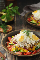 A traditional Bulgarien salad dish - Ovcharska salad	