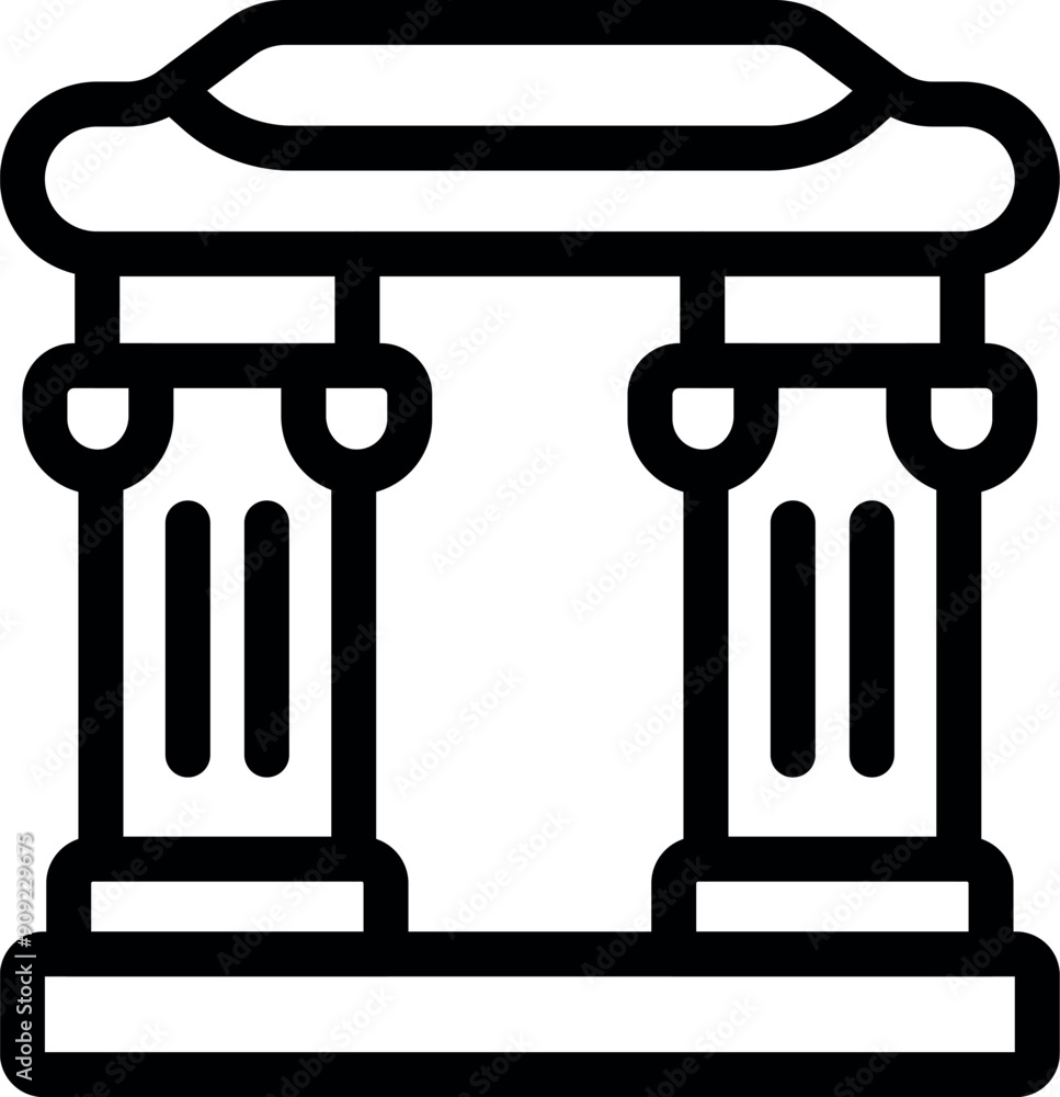 Aufkleber simple icon representing ancient greek architecture, with its characteristic columns and entablature