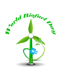 World biofuel day, World biodiesel day and International Biofuel day on 10th August. Holiday concept with background, banner, placard, card, poster design template with text inscription illustration.