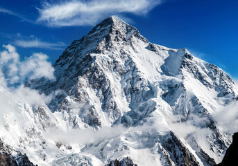 Majestic view of the K2 Summit, the second highest mountain in the world