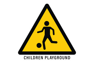 Children playing with the ball Warning road sign