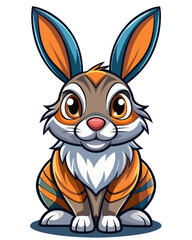 Fototapeta premium rabbit vector colorful t-shirt design,rabbit transparent background printable svg design