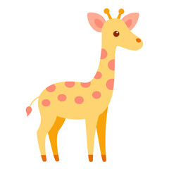 Giraffe, cute animal vector, suitable for kids, education, edutainment, fabric, wallpaper, apparel.