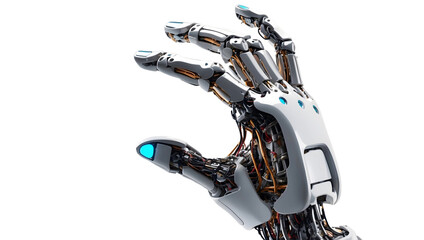 Technological Evolution Robot Hand Isolated on a Transparent Background