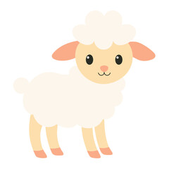 Lamb, cute animal vector, suitable for kids, education, edutainment, fabric, wallpaper, apparel.