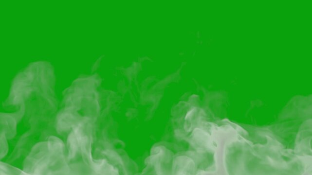 Smoke rising over black with green screen for a transparent background, 4k resolution 24p, seamless loop so you can create any duration