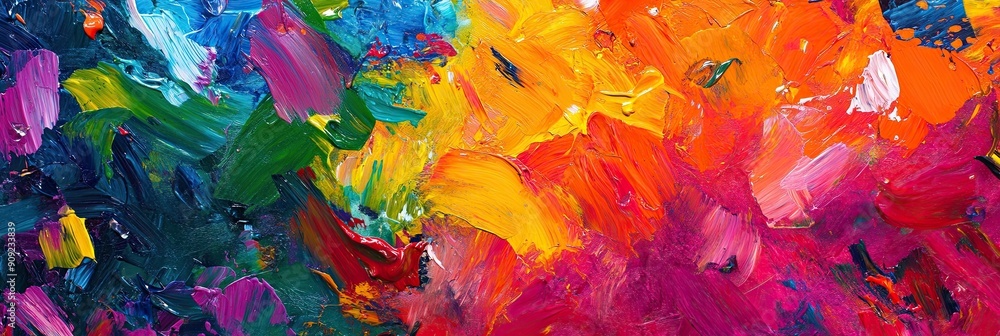 Aufkleber Bright and Loud Abstract Colorful Background With Unique Graphic Overlap in Authentic Artistic Style