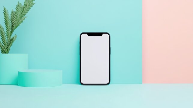A minimalist design showcasing a phone screen with a social media trend, such as a trending hashtag.