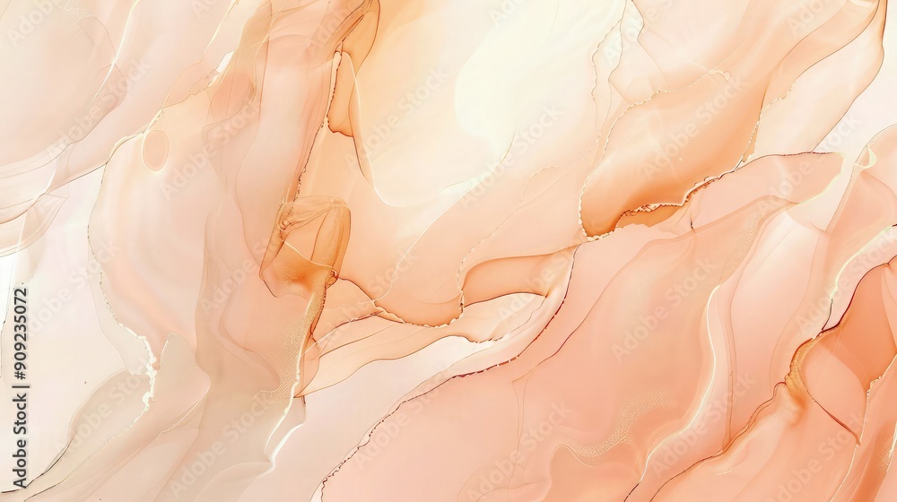 Poster a subtle and elegant abstract background featuring a blend of pastel peach and soft cream alcohol in