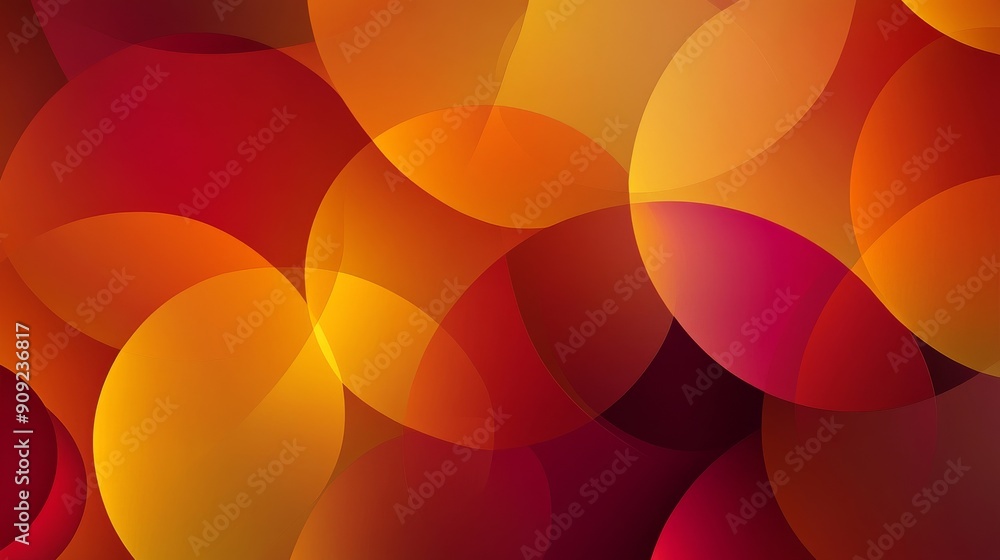 Aufkleber abstract gradient circles in warm colors, vibrant and dynamic background design
