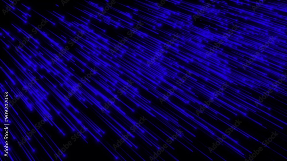Poster glossy blue line abstract background. matrix data stream design. electronic signal. machine learning