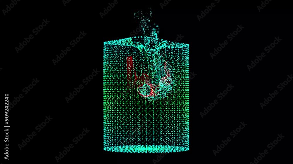 Aufkleber wireframe tubes and cylinder from different sides. vector abstract geometric 3d objects. big data vi