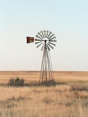 Rustic Windmill in the Field 2