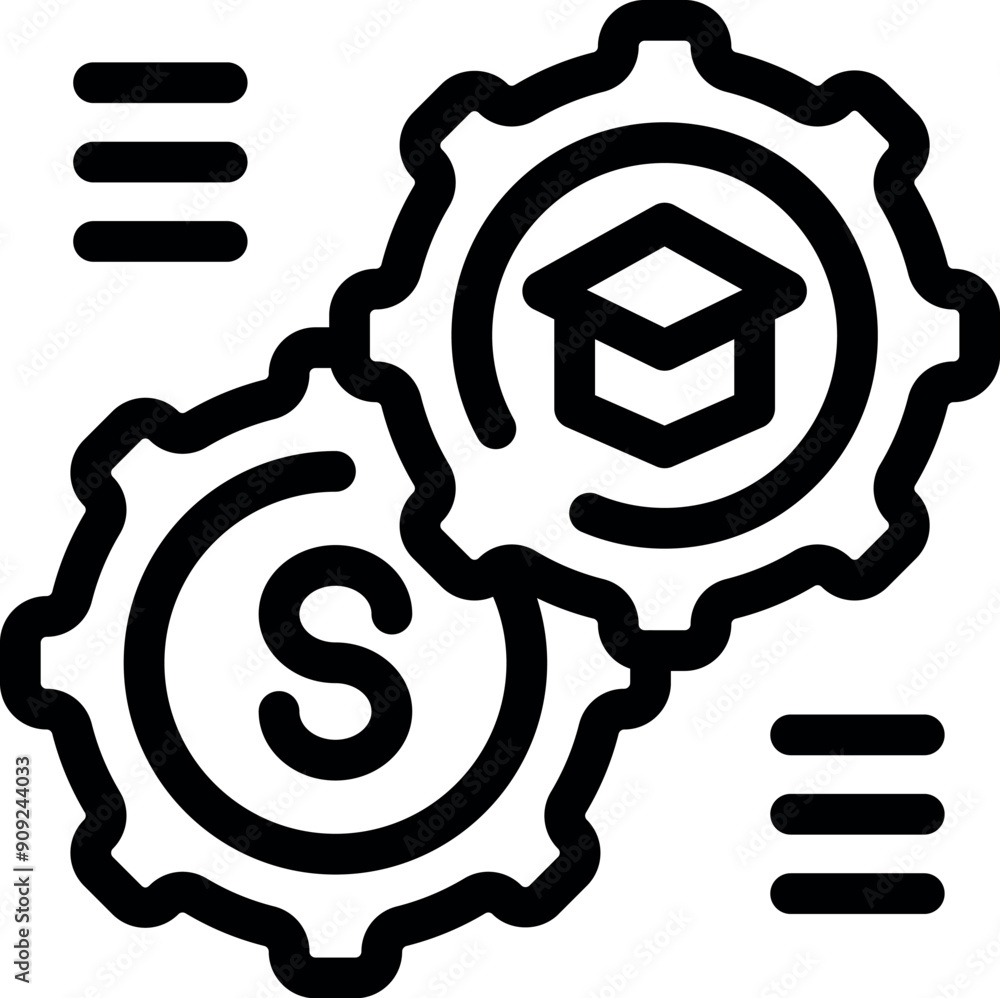 Poster interlocking gears symbolizing the optimization and automation of a sales process