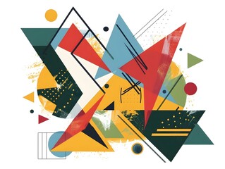 Vibrant Geometric Abstract Design Suitable for Sticker Shirt or Branding Purposes