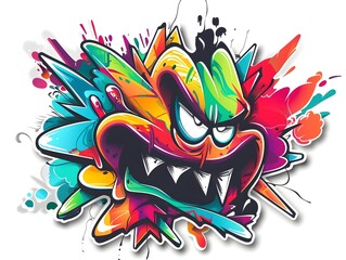 Naklejka premium Stylish Graffiti Inspired Sticker Design for Streetwear and Fashion