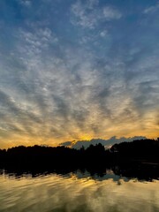 sunset over the lake