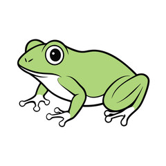 Fototapeta premium frog vector art illustration with solid colors on an isolated white background