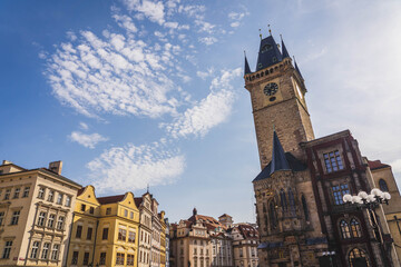 Obraz premium The Old Town Hall in Prague on a beautiful sunny day.