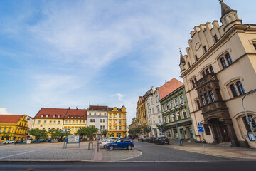 Fototapeta premium The town of Decin in the Czech Republic on a sunny summer day.