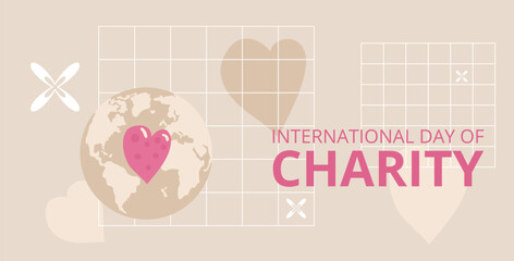 International day of charity template. Vector illustration.