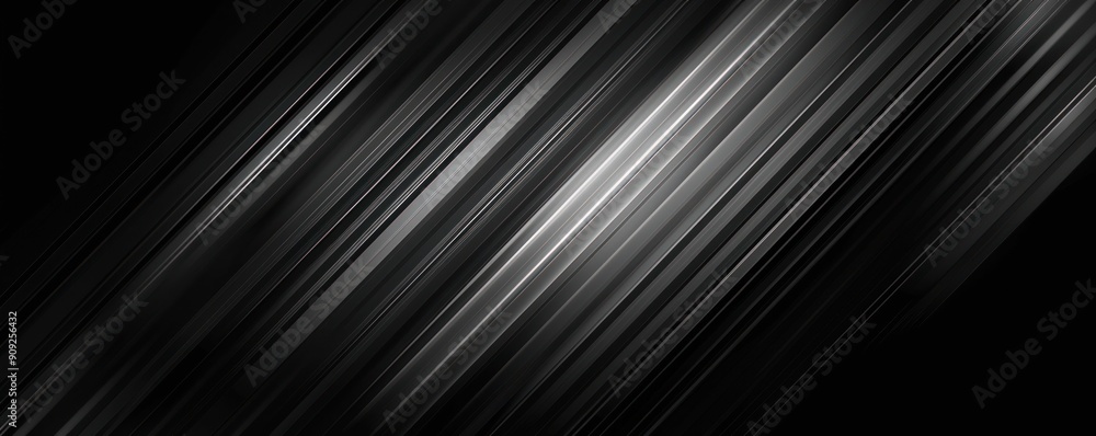 Poster abstract black and silver gradient with light gray and white. metallic texture with soft diagonal li