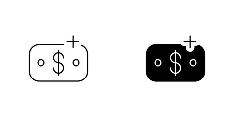 Add Money Icon,
 Financial Transaction Symbol, Online Payment, Banking App, Mobile Wallet, Digital Currency, Secure Payment